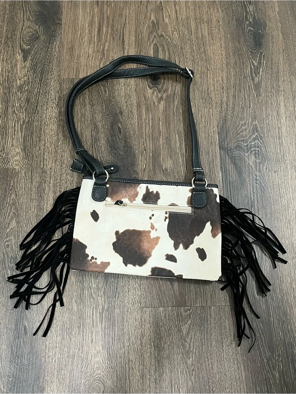 Western Cow Print Fringe Shoulder Bag | Cowboy Boot & Hat Purse | NWT